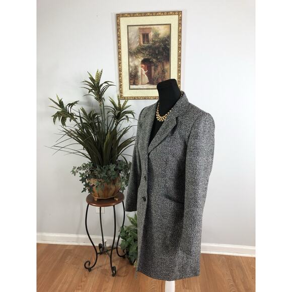 Harris Wallace Petite Jacket Coat Tweed Women’s 4P 3 Buttons Front Long Sleeve - Picture 4 of 9